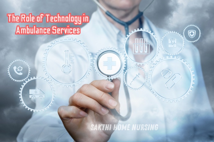 Healthcare professional interacting with virtual medical icons, representing of modern technology by Sakthi Home Nursing in Coimbatore