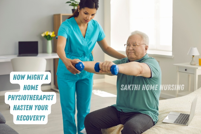 Home physiotherapy sessions for faster recovery and improved mobility, provided by Sakthi Home Nursing in Coimbatore