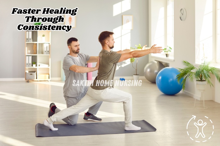 Personalized physiotherapy sessions for faster recovery and improved mobility, provided by Sakthi Home Nursing in Coimbatore