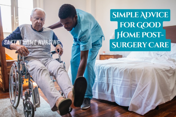 Post-surgery home care for elderly patient in Coimbatore by Sakthi Home Nursing, offering expert recovery assistance and mobility support
