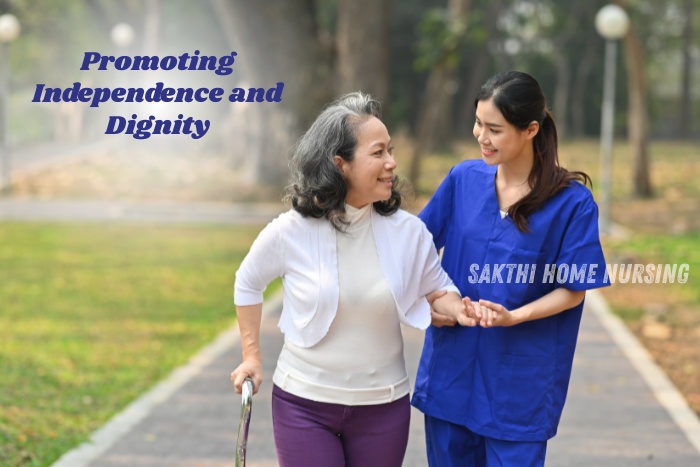 Sakthi Home Nursing in Coimbatore promotes independence and dignity through personalized elderly home care support in a caring environment