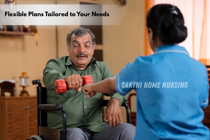 Sakthi Home Nursing in Coimbatore providing personalized physiotherapy support for elderly man with mobility challenges