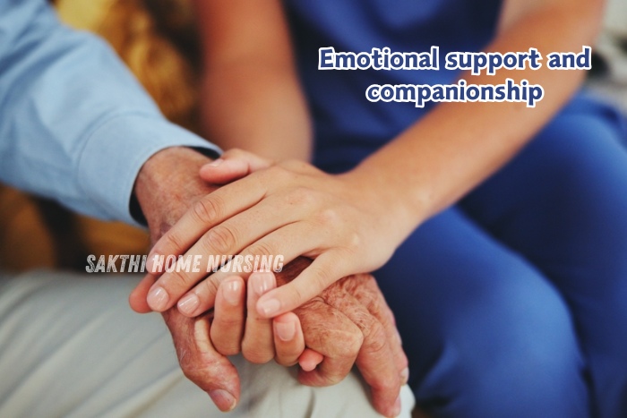 Emotional support and companionship at Home Care through Sakthi Home Nursing in Coimbatore – heartfelt care you can trust